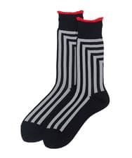 RG8GD01039 TRUNK HIROKO KOSHINO(ヒロココシノ) ストライプジャカードソックス グレー