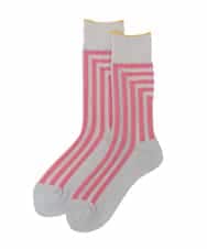 RG8GD01039 TRUNK HIROKO KOSHINO(ヒロココシノ) ストライプジャカードソックス グレー