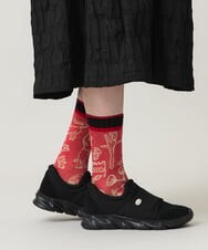 RG8LD01039 TRUNK HIROKO KOSHINO(ヒロココシノ) キャラクタージャカードソックス レッド