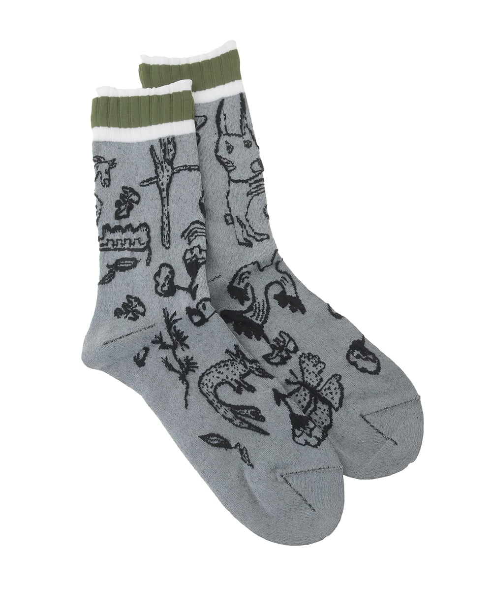RG8LD01039 TRUNK HIROKO KOSHINO(ヒロココシノ) キャラクタージャカードソックス レッド