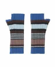 RG9CD01130 TRUNK HIROKO KOSHINO(ヒロココシノ) ボーダーニットグローブ/洗える ブルー