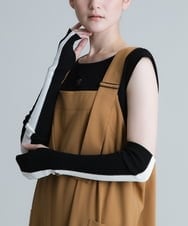RG9HT01160 TRUNK HIROKO KOSHINO(ヒロココシノ) 【洗える/日本製】UVカットデザインニットアームカバー ブラック