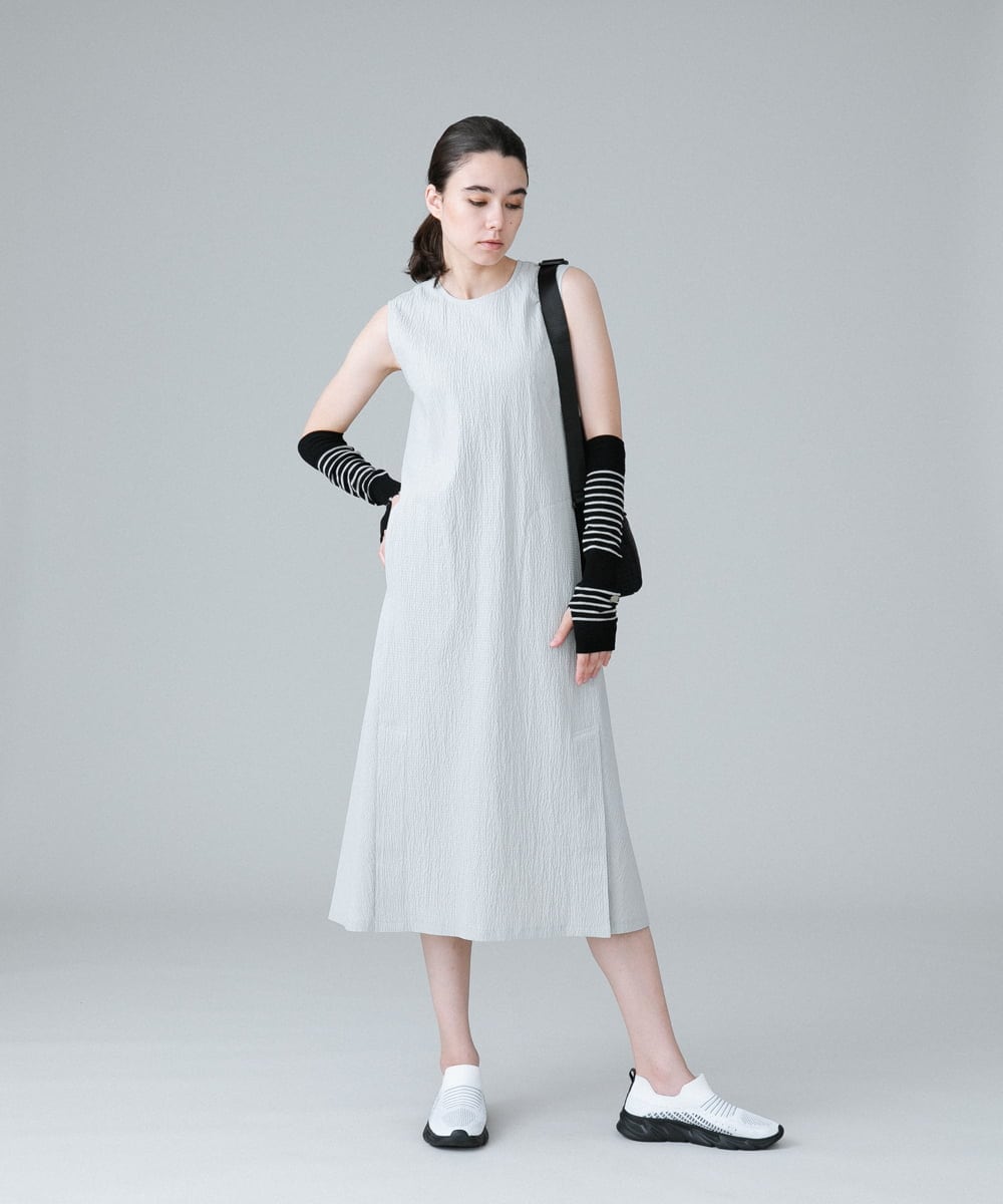 RG9IW01150 TRUNK HIROKO KOSHINO(ヒロココシノ) 【UVカット】ボーダー柄アームカバー/日本製/洗える ベージュ
