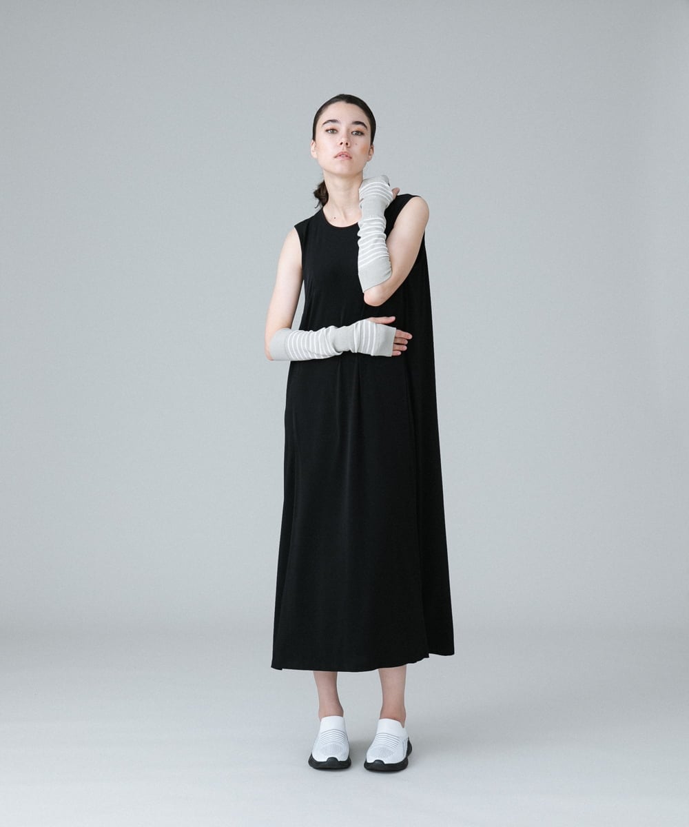 RG9IW01150 TRUNK HIROKO KOSHINO(ヒロココシノ) 【UVカット】ボーダー柄アームカバー/日本製/洗える ベージュ