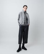RGBAD01390 TRUNK HIROKO KOSHINO(ヒロココシノ) フェイクファーダウンベスト ライトグレー