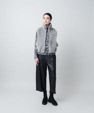RGBAD01390 TRUNK HIROKO KOSHINO(ヒロココシノ) フェイクファーダウンベスト ライトグレー