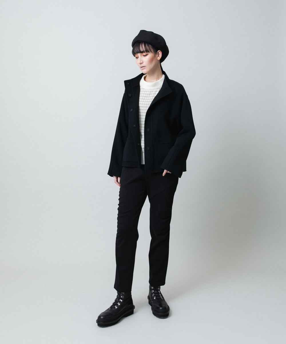 RHBAF17490 HIROKO KOSHINO(ヒロココシノ) 先染めチェックリブジョイントプルオーバー/日本製 アイボリー