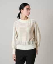 RHBAF17490 HIROKO KOSHINO(ヒロココシノ) 先染めチェックリブジョイントプルオーバー/日本製 アイボリー