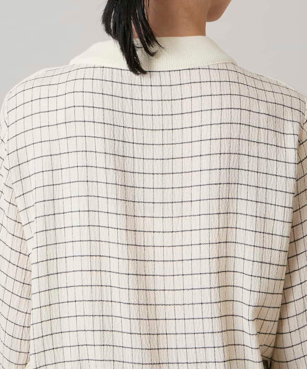 RHBAF17490 HIROKO KOSHINO(ヒロココシノ) 先染めチェックリブジョイントプルオーバー/日本製 アイボリー