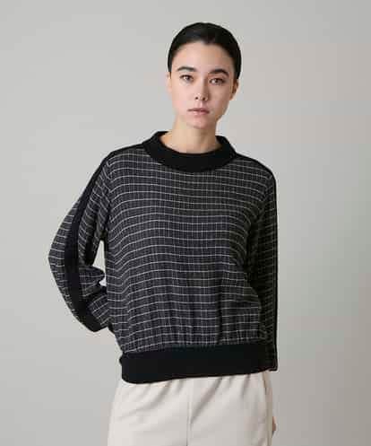 RHBAF17490 HIROKO KOSHINO 先染めチェックリブジョイントプルオーバー/日本製