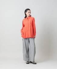 RHBAG21490 HIROKO KOSHINO(ヒロココシノ) タックアクセントフレアブラウス /日本製/洗える オレンジ