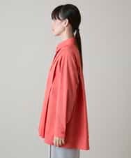 RHBAG21490 HIROKO KOSHINO(ヒロココシノ) タックアクセントフレアブラウス /日本製/洗える オレンジ