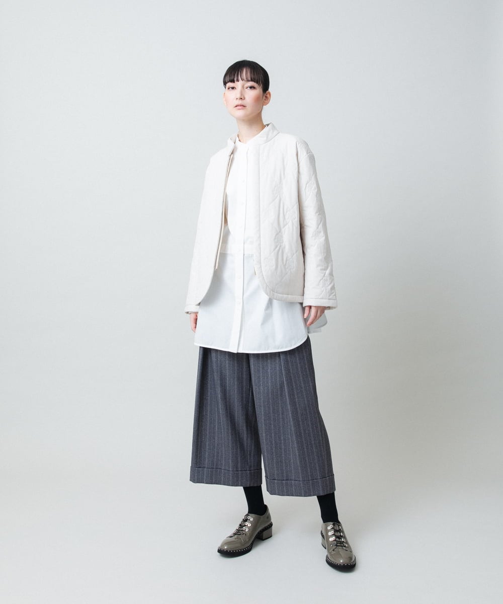 RHBED40690 HIROKO KOSHINO(ヒロココシノ) HK刺繍ジョイントデザインブラウス/洗える ホワイト