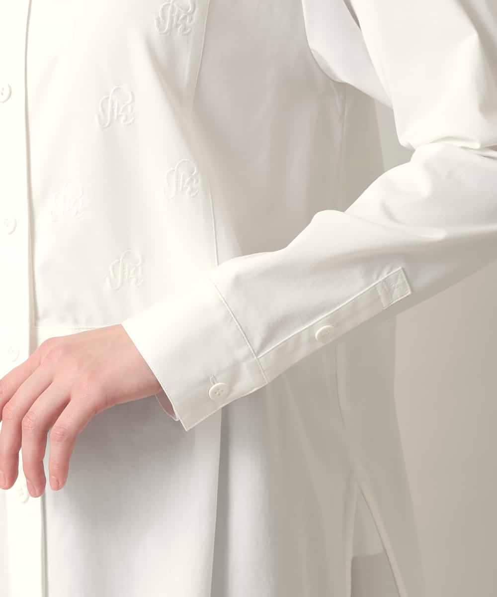 RHBED40690 HIROKO KOSHINO(ヒロココシノ) HK刺繍ジョイントデザインブラウス/洗える ホワイト