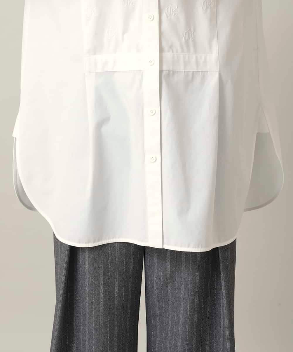 RHBED40690 HIROKO KOSHINO(ヒロココシノ) HK刺繍ジョイントデザインブラウス/洗える ホワイト