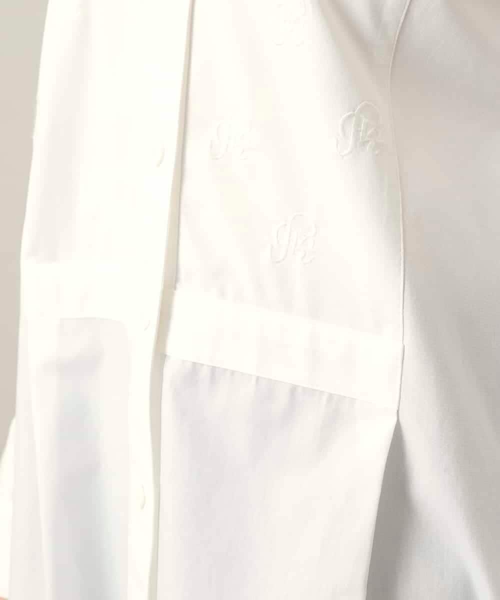 RHBED40690 HIROKO KOSHINO(ヒロココシノ) HK刺繍ジョイントデザインブラウス/洗える ホワイト