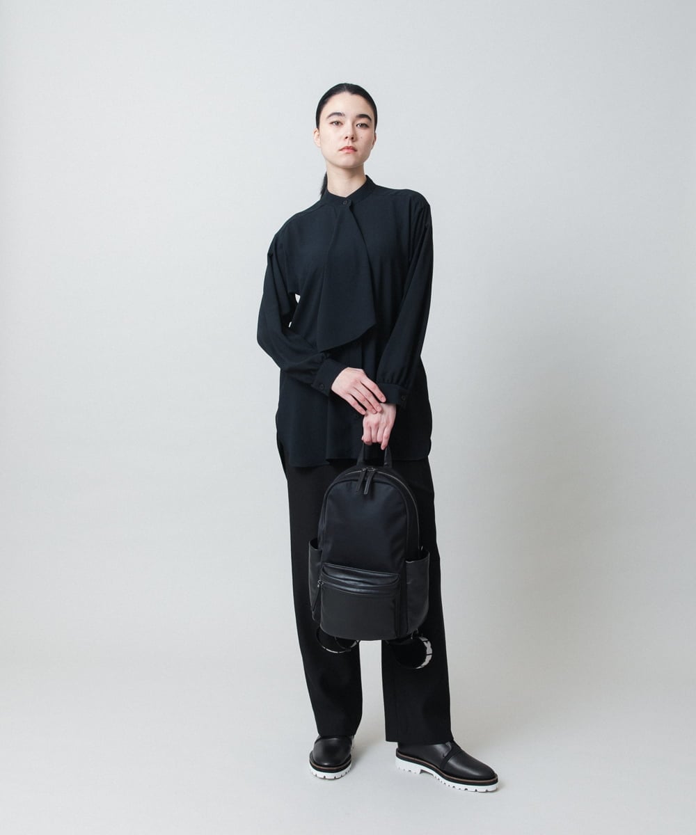 RHBED52450 HIROKO KOSHINO(ヒロココシノ) ドレープタイシフォンブラウス /日本製/洗える ホワイト