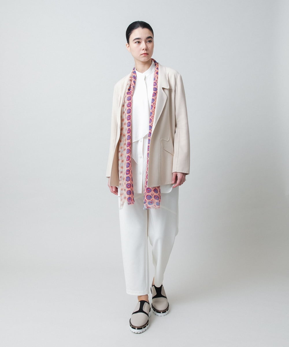 RHBED52450 HIROKO KOSHINO(ヒロココシノ) ドレープタイシフォンブラウス /日本製/洗える ホワイト