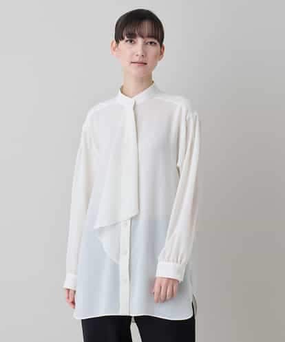 RHBED52450  ドレープタイシフォンブラウス /日本製/洗える