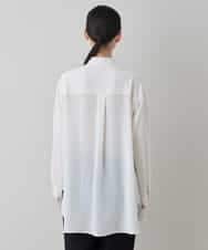 RHBED52450 HIROKO KOSHINO(ヒロココシノ) ドレープタイシフォンブラウス /日本製/洗える ホワイト