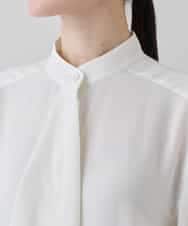 RHBED52450 HIROKO KOSHINO(ヒロココシノ) ドレープタイシフォンブラウス /日本製/洗える ホワイト