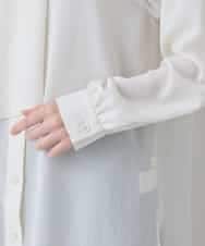 RHBED52450 HIROKO KOSHINO(ヒロココシノ) ドレープタイシフォンブラウス /日本製/洗える ホワイト