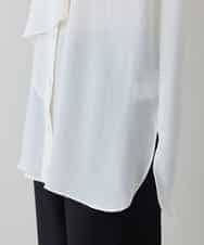 RHBED52450 HIROKO KOSHINO(ヒロココシノ) ドレープタイシフォンブラウス /日本製/洗える ホワイト