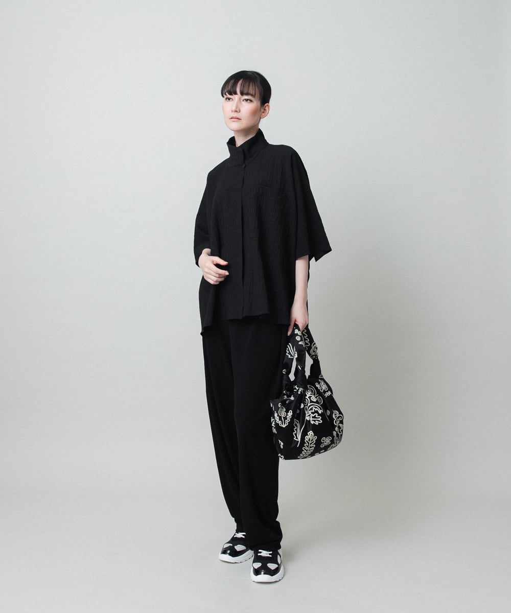 RHBFD03540 HIROKO KOSHINO(ヒロココシノ) ダブルポケットサッカーライクシャツ /日本製/洗える ホワイト