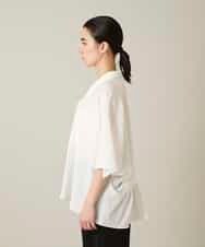 RHBFD03540 HIROKO KOSHINO(ヒロココシノ) ダブルポケットサッカーライクシャツ /日本製/洗える ホワイト