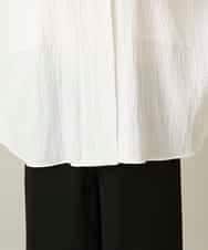 RHBFD03540 HIROKO KOSHINO(ヒロココシノ) ダブルポケットサッカーライクシャツ /日本製/洗える ホワイト