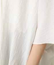 RHBFD03540 HIROKO KOSHINO(ヒロココシノ) ダブルポケットサッカーライクシャツ /日本製/洗える ホワイト