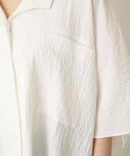 RHBFD03540 HIROKO KOSHINO(ヒロココシノ) ダブルポケットサッカーライクシャツ /日本製/洗える ホワイト