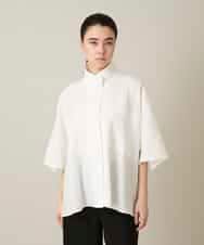 RHBFD03540 HIROKO KOSHINO(ヒロココシノ) ダブルポケットサッカーライクシャツ /日本製/洗える ホワイト