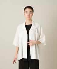 RHBFD03540 HIROKO KOSHINO(ヒロココシノ) ダブルポケットサッカーライクシャツ /日本製/洗える ホワイト