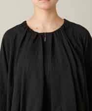 RHBFD05590 HIROKO KOSHINO(ヒロココシノ) タックギャザーノーカラーブルゾン /日本製 ブラック