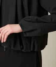 RHBFD05590 HIROKO KOSHINO(ヒロココシノ) タックギャザーノーカラーブルゾン /日本製 ブラック