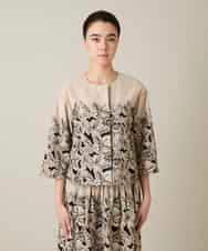 RHBFF11890 HIROKO KOSHINO(ヒロココシノ) カットワークフラワーブラウス /洗える ベージュ