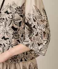 RHBFF11890 HIROKO KOSHINO(ヒロココシノ) カットワークフラワーブラウス /洗える ベージュ