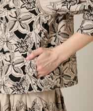 RHBFF11890 HIROKO KOSHINO(ヒロココシノ) カットワークフラワーブラウス /洗える ベージュ