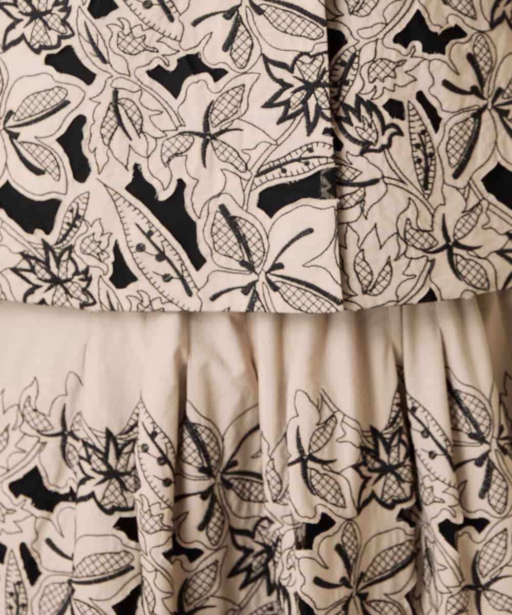 RHBFF11890 HIROKO KOSHINO(ヒロココシノ) カットワークフラワーブラウス /洗える ベージュ