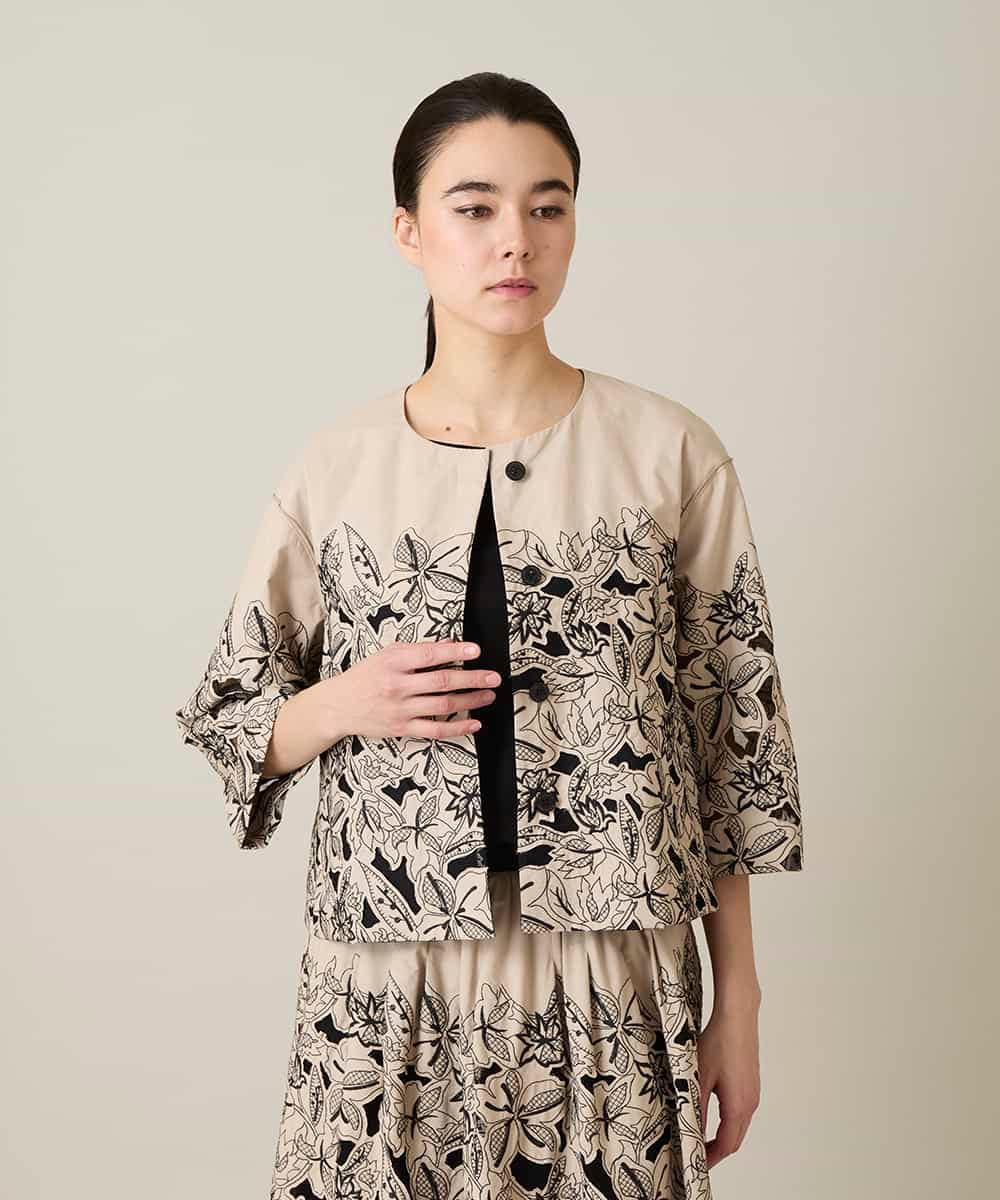 RHBFF11890 HIROKO KOSHINO(ヒロココシノ) カットワークフラワーブラウス /洗える ベージュ