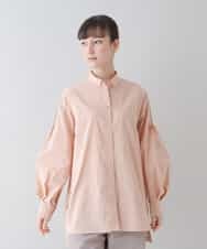 RHBFS52630 HIROKO KOSHINO(ヒロココシノ) 【洗える/日本製】ステッチストライプデザインシャツ オレンジ