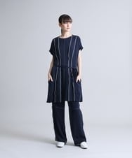 RHBFU46760 HIROKO KOSHINO(ヒロココシノ) 【日本製】パイピングデザインチュニック ネイビー