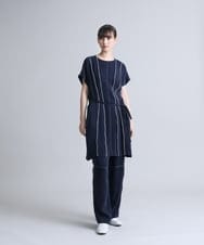 RHBFU46760 HIROKO KOSHINO(ヒロココシノ) 【日本製】パイピングデザインチュニック ネイビー