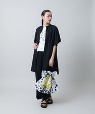 RHBGA08720 HIROKO KOSHINO(ヒロココシノ) ソフトジョーゼットロングジレ/日本製 ブラック