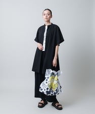 RHBGA08720 HIROKO KOSHINO(ヒロココシノ) ソフトジョーゼットロングジレ/日本製 ブラック