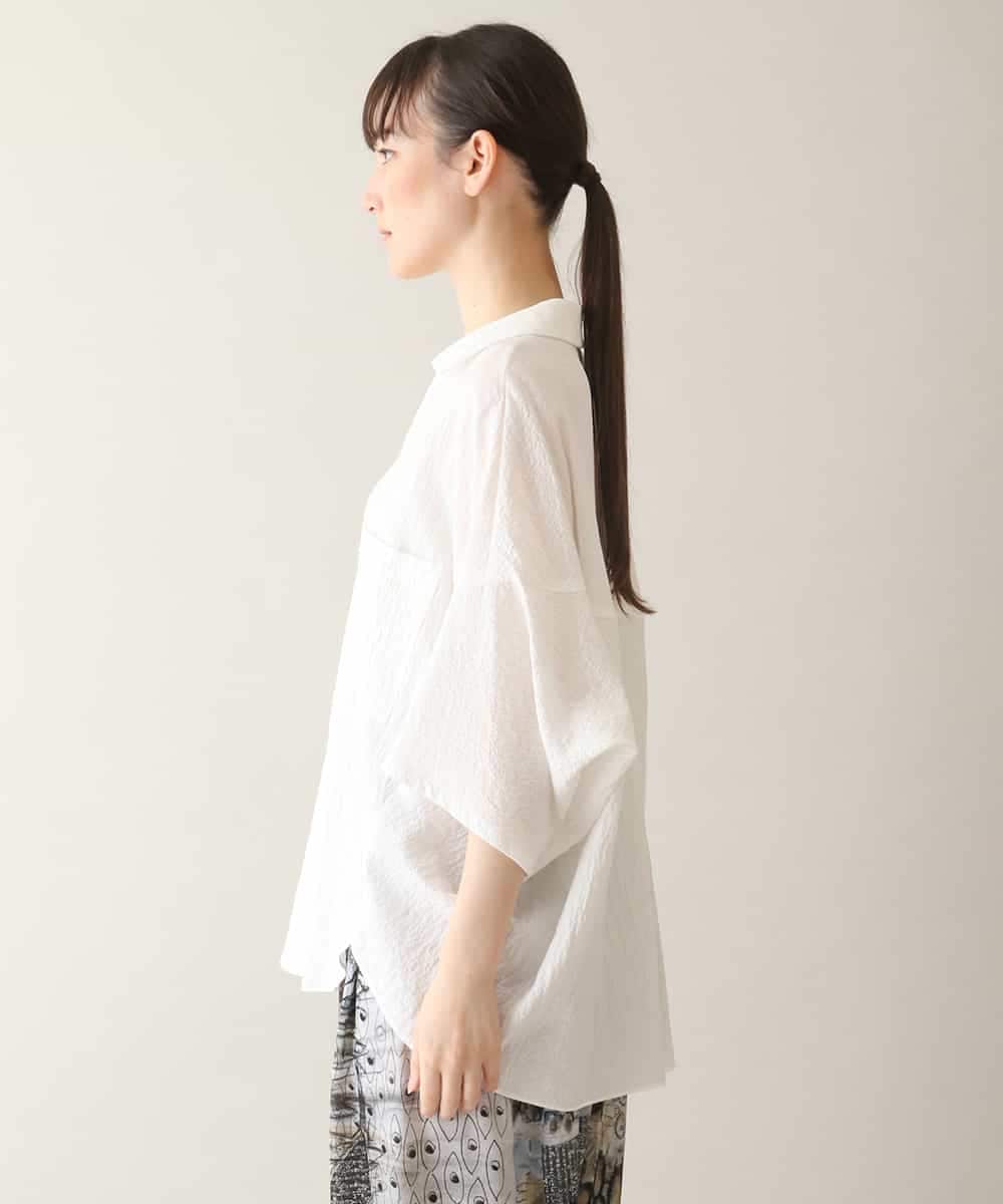RHBGA47540 HIROKO KOSHINO(ヒロココシノ) デザインプルオーバーシャツ /日本製 ホワイト