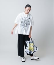 RHBGB23720 HIROKO KOSHINO(ヒロココシノ) フラワー刺繍オーバーシルエットブラウス ブルーグリーン