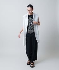 RHBGB27690 HIROKO KOSHINO(ヒロココシノ) シフォンブラウスベスト /日本製 ライトグレー