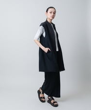 RHBGB27690 HIROKO KOSHINO(ヒロココシノ) シフォンブラウスベスト /日本製 ライトグレー